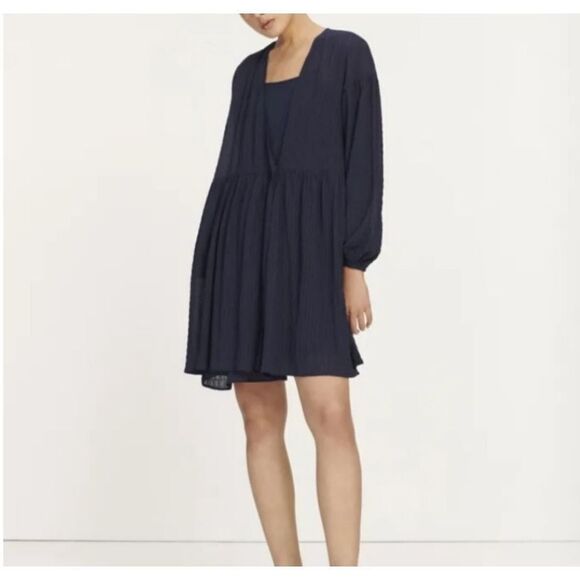 SAMSOE SAMSOE Jolie Short navy  Dress sz Small - Picture 1 of 7
